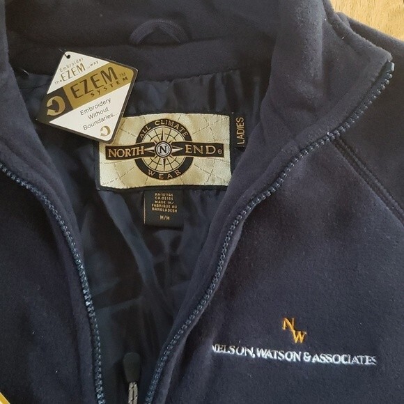 NWT Ladies Fleece Jacket. Size M. Has a logo on the front Nelson, Watson. NAVY. - Picture 2 of 2